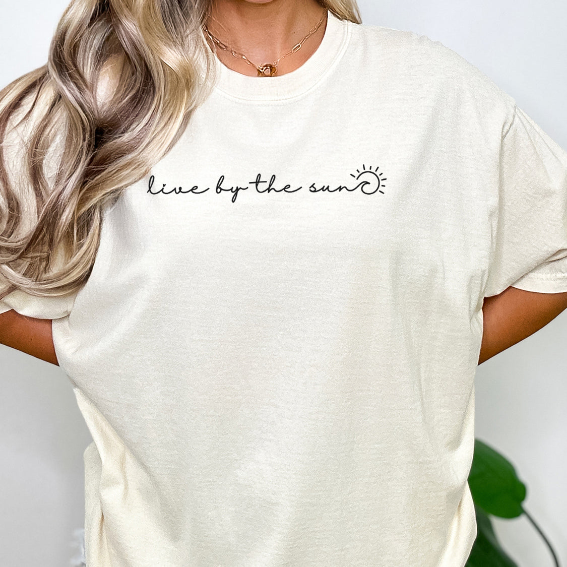 Live By The Sun T-shirt - Beach Vibes California State Minimal Design Printed T-Shirt