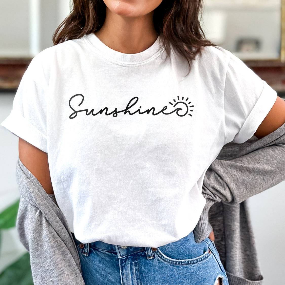 Sunshine T-shirt - Beach Vibes California State Minimal Design Printed T-Shirt