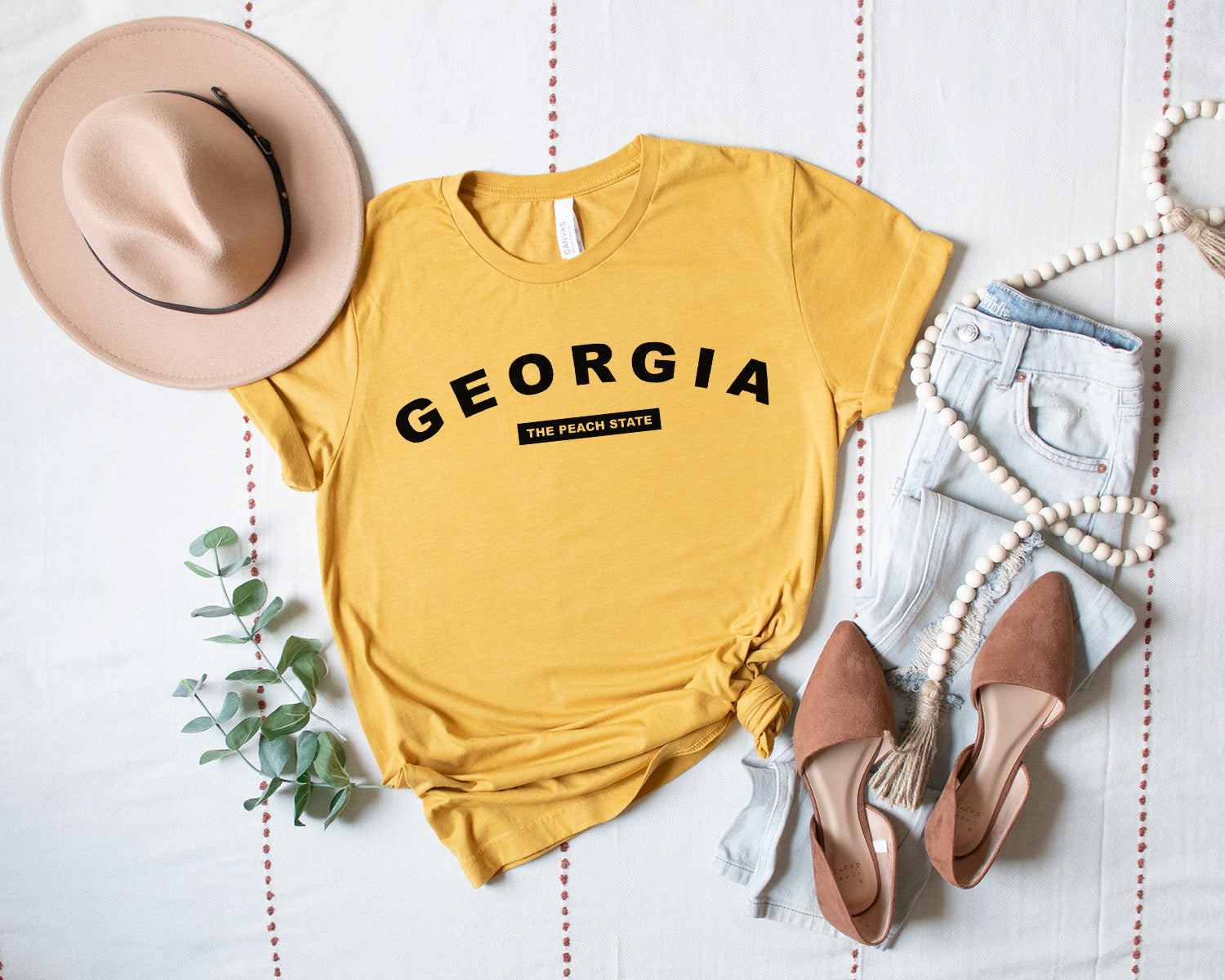 Georgia The Peach State T-shirt - United States Name & Slogan Minimal Design Printed Tee Shirt