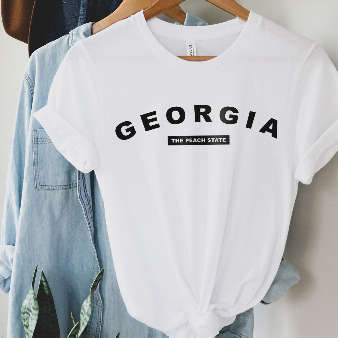 Georgia The Peach State T-shirt - United States Name & Slogan Minimal Design Printed Tee Shirt