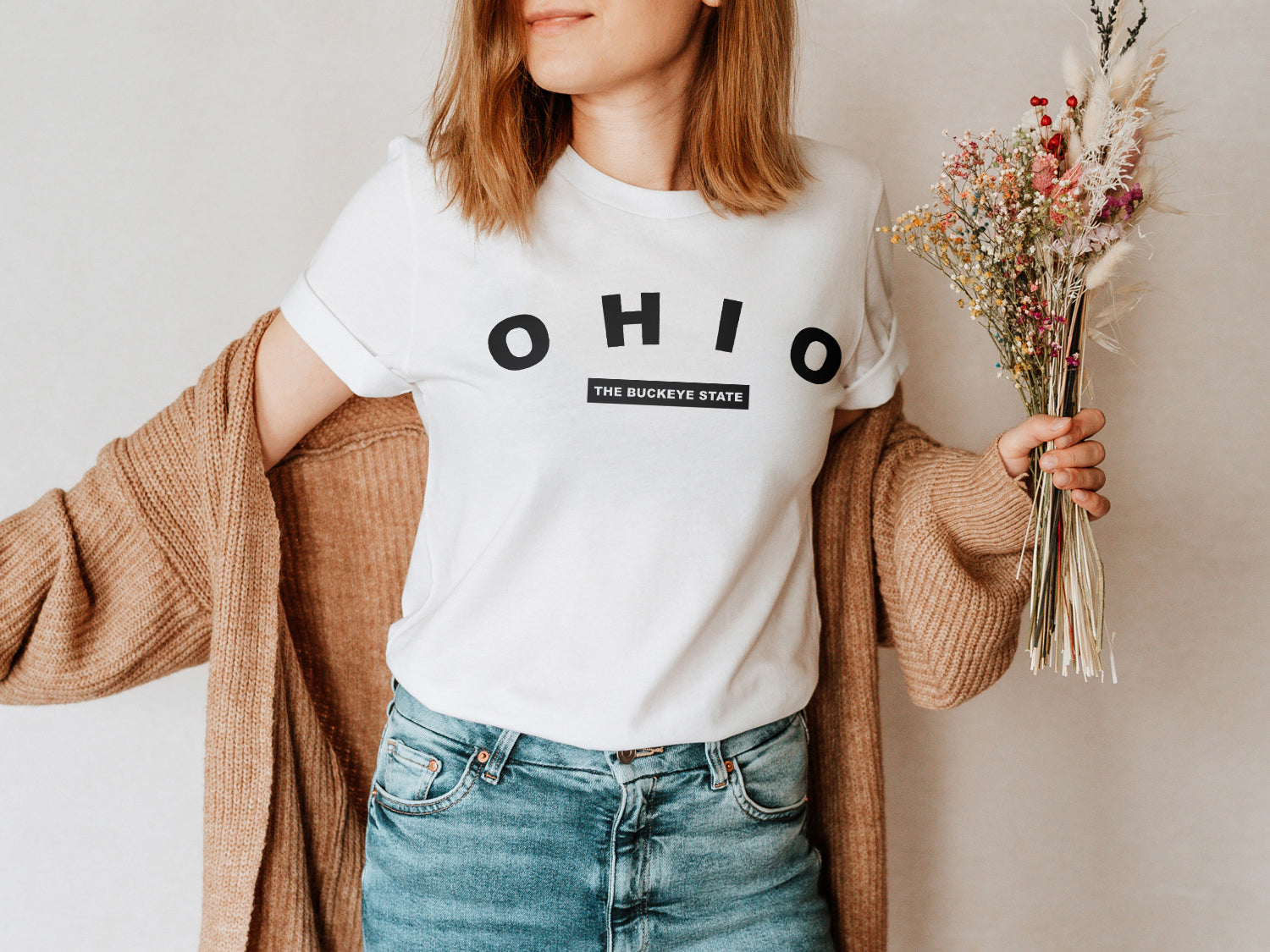 Ohio The Buckeye State T-shirt - United States Name & Slogan Minimal Design Printed Tee Shirt
