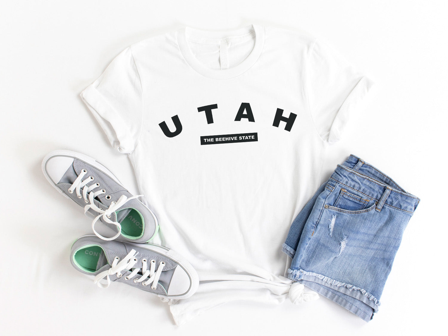Utah The Beehive State T-shirt - United States Name & Slogan Minimal Design Printed Tee Shirt
