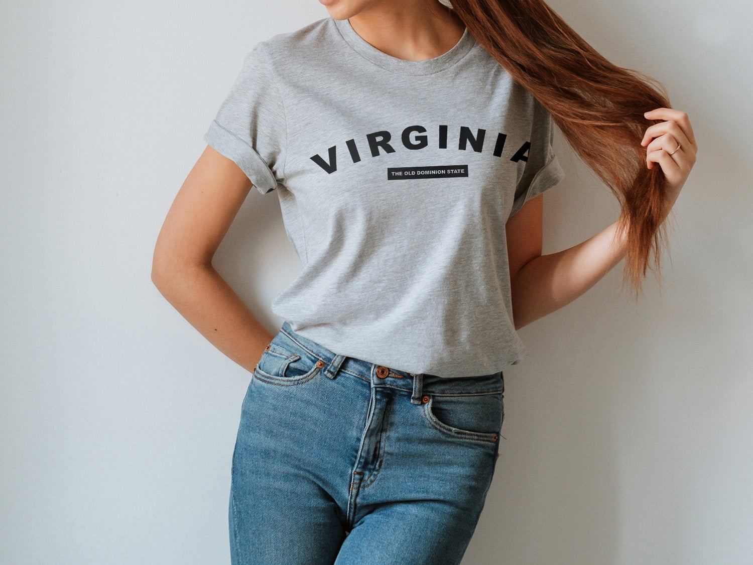 Virginia The Old Dominion State T-shirt - United States Name & Slogan Minimal Design Printed Tee Shirt