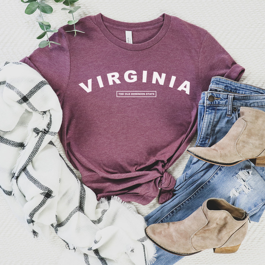 Virginia The Old Dominion State T-shirt - United States Name & Slogan Minimal Design Printed Tee Shirt