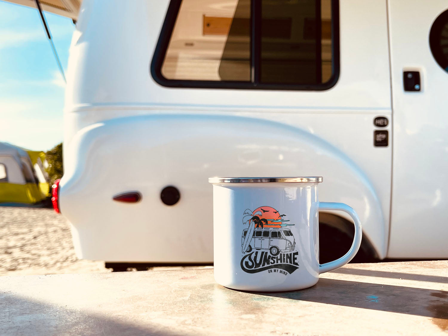 Retro Vintage Sunset Mountain Camping Outdoor Ceramic Coffee Mug