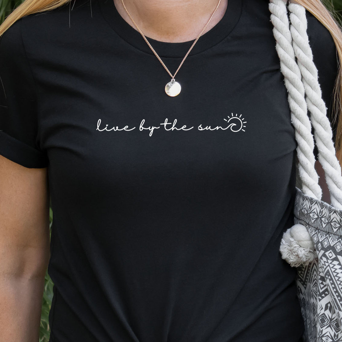Live By The Sun T-shirt - Beach Vibes California State Minimal Design Printed Tee Shirt