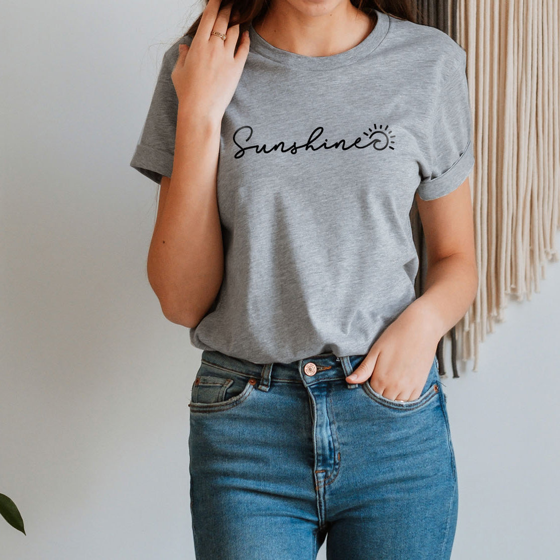 Sunshine T-shirt - Beach Vibes California State Minimal Design Printed Tee Shirt