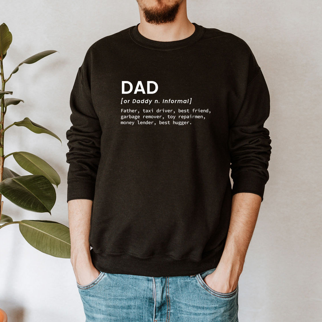 Funny Definition of Dad Sweatshirt - Funny Family Retro Vintage Design Printed Sweatshirt
