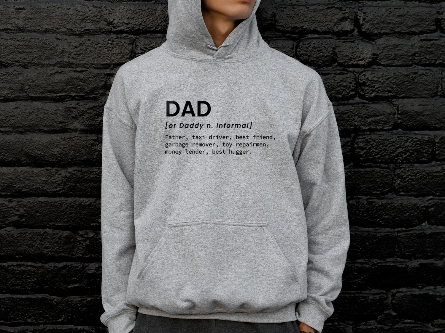 Funny Definition of Dad Hoodie Funny Family Retro Vintage Design