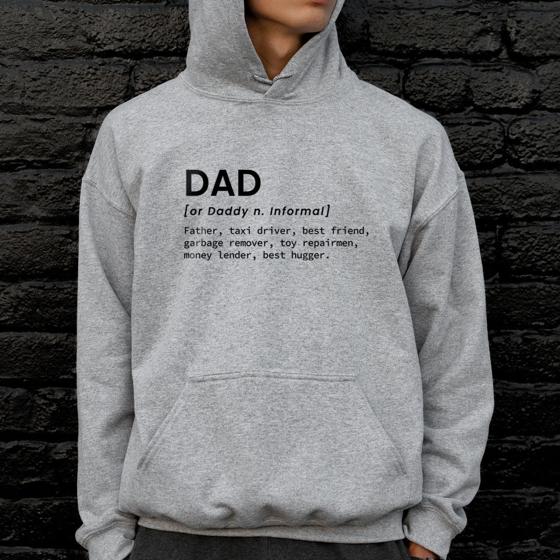 Funny Definition of Dad Hoodie - Funny Family Retro Vintage Design Printed Hoodie