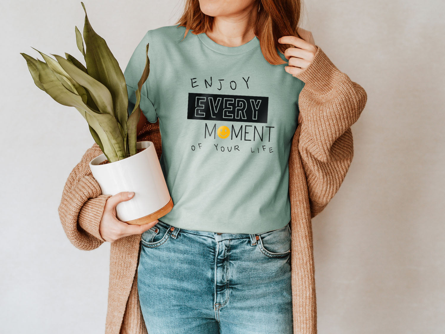 Enjoy Every Moment Of Your Life T-shirt - Fun Relax Motivation Inspiring Design Printed Tee Shirt