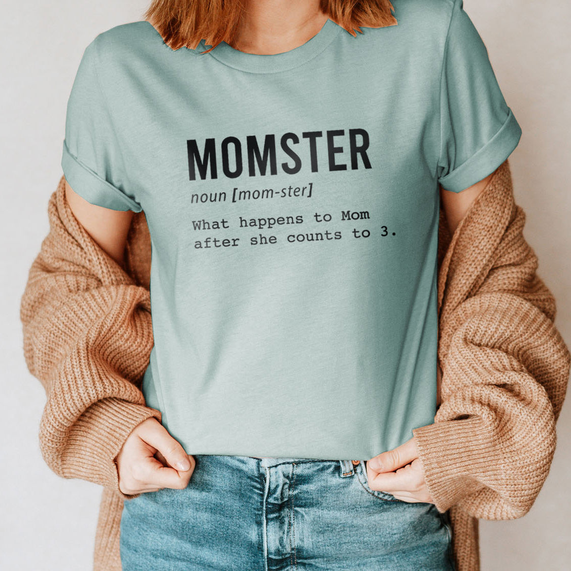 Funny Definition of Momster T-shirt - Funny Family Retro Vintage Design Printed Tee Shirt