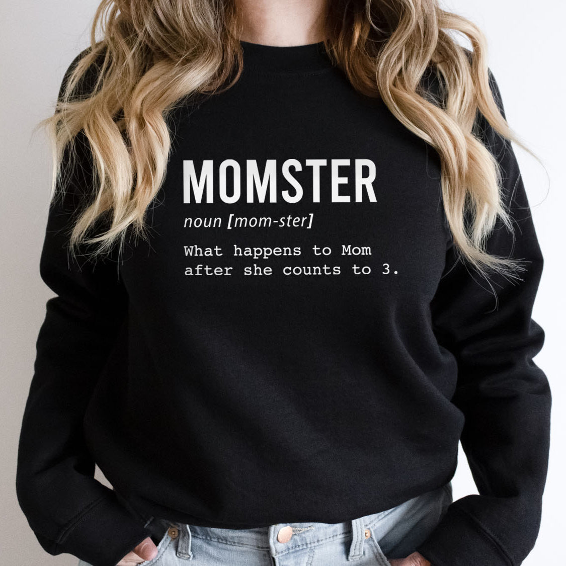 Funny Definition of Momster Sweatshirt - Funny Family Retro Vintage Design Printed Sweatshirt