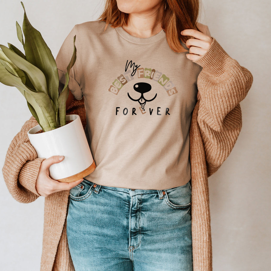 My Best Friends Forever Puppy Ver. T-shirt - Fun Pet Love Design Printed Tee Shirt