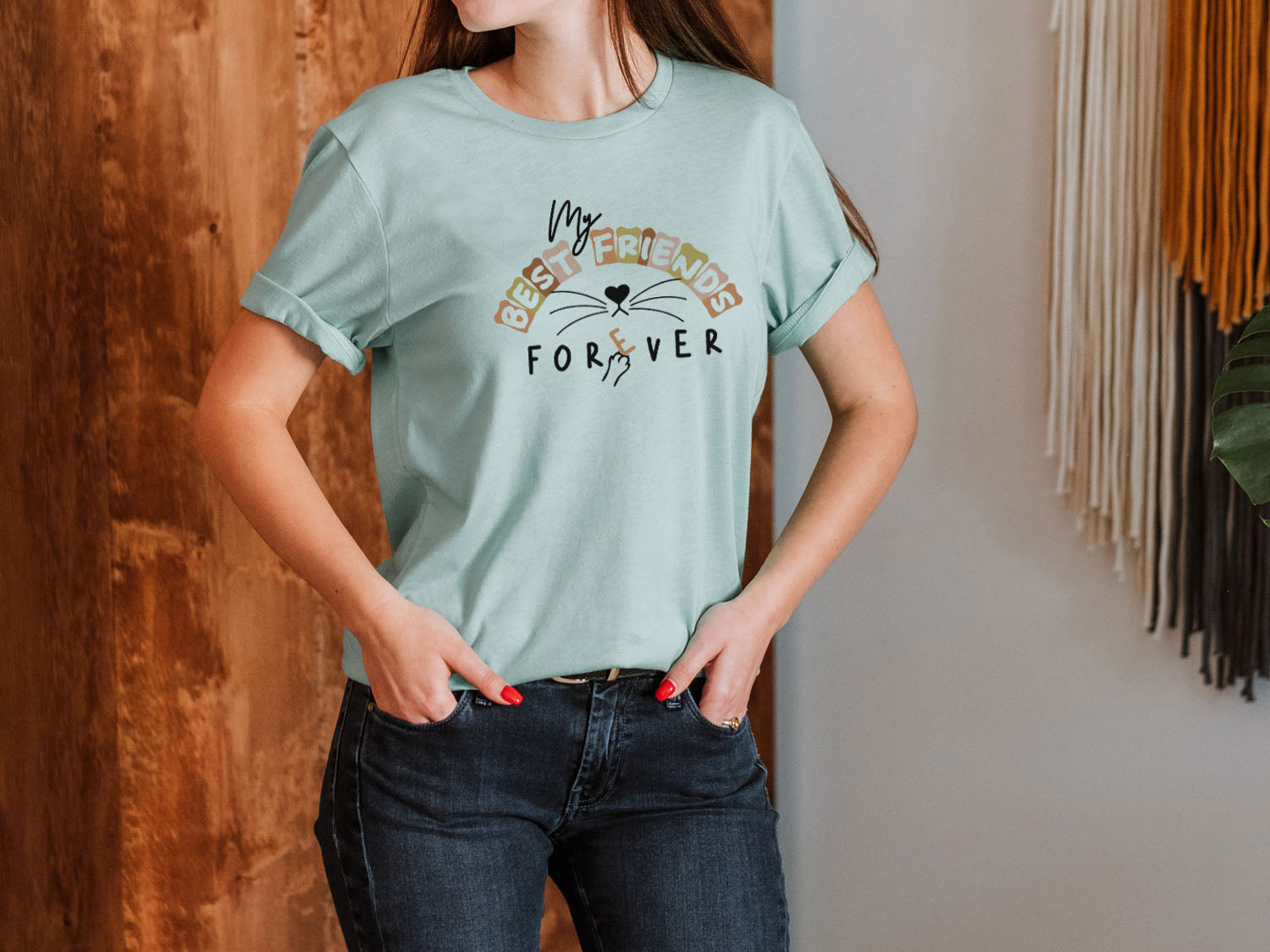 My Best Friends Forever Kitty Ver. T-shirt - Fun Pet Love Design Printed Tee Shirt
