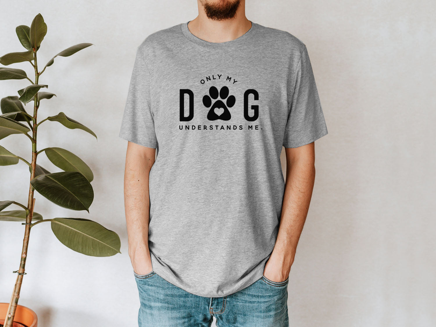 Only My Dog Understands Me T-shirt - Fun Pet Love Minimal Design Printed Tee Shirt