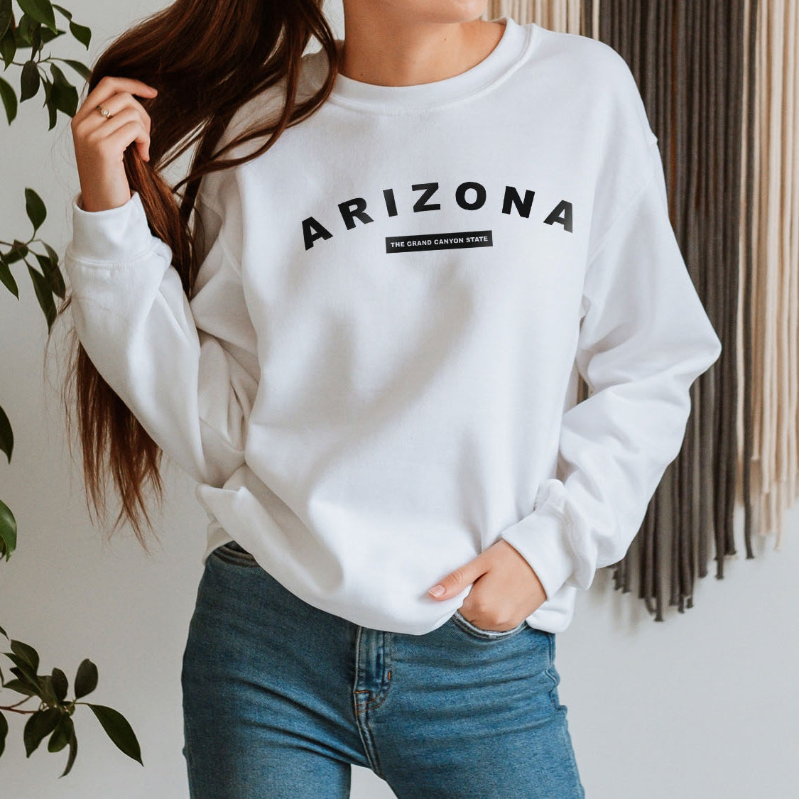 Arizona The Grand Canyon State Sweatshirt - United States Name & Slogan Minimal Design Printed Sweatshirt
