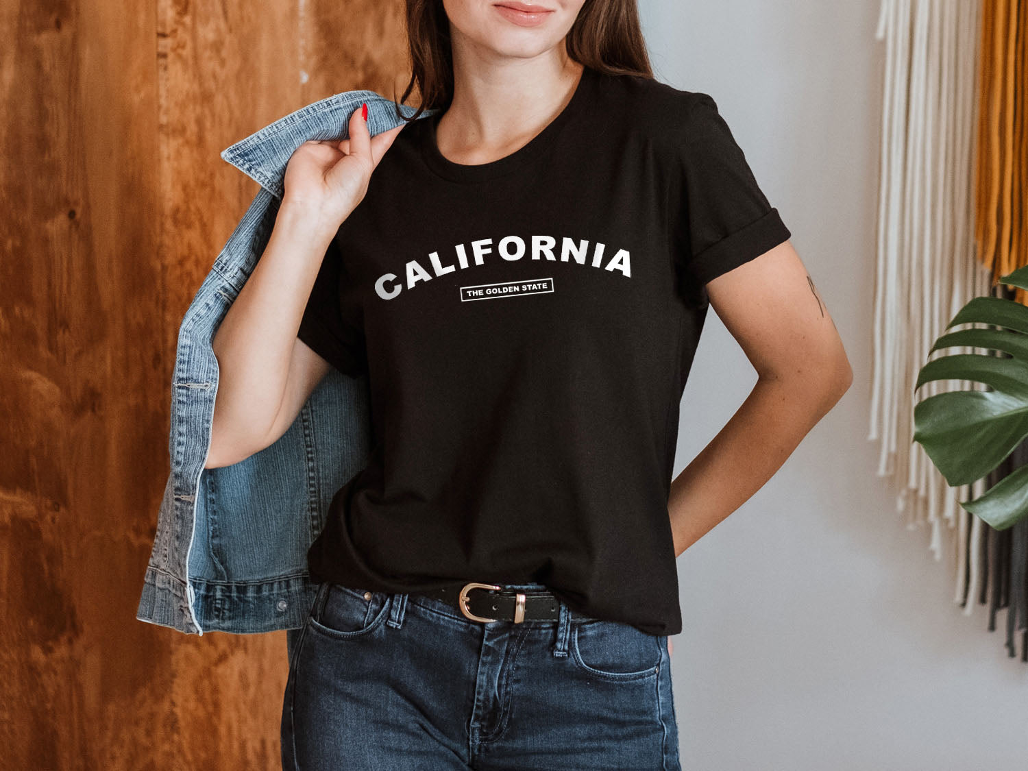 California The Golden State T shirt United States Name Slogan Minimal Design Printed Tee Shirt