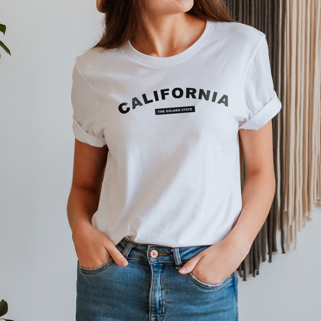 California The Golden State T-shirt - United States Name & Slogan Minimal Design Printed Tee Shirt
