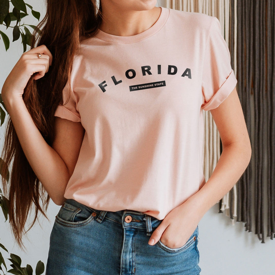 Florida The Sunshine State T-shirt - United States Name & Slogan Minimal Design Printed Tee Shirt