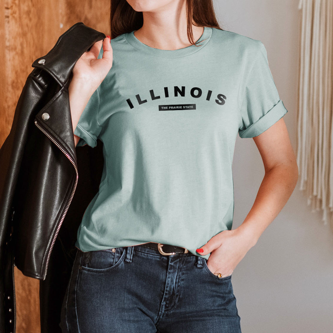 Illinois The Prairie State T-shirt - United States Name & Slogan Minimal Design Printed Tee Shirt