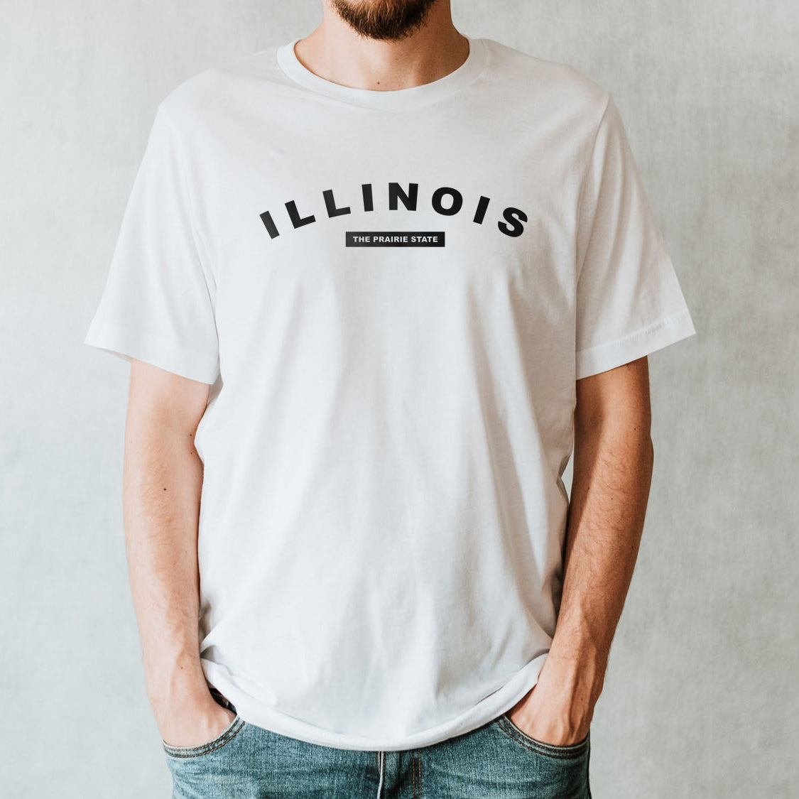 Illinois The Prairie State T-shirt - United States Name & Slogan Minimal Design Printed Tee Shirt