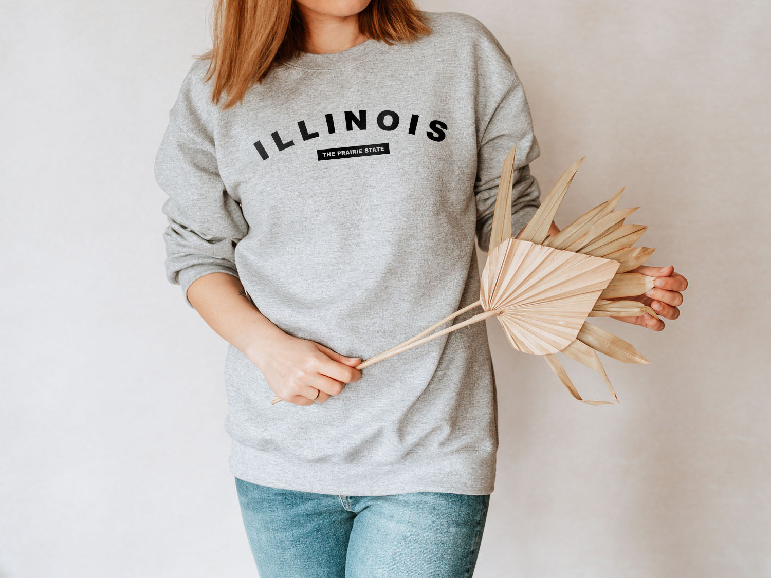 Illinois The Prairie State Sweatshirt - United States Name & Slogan Minimal Design Printed Sweatshirt
