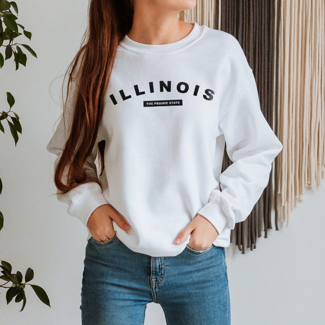 Illinois The Prairie State Sweatshirt - United States Name & Slogan Minimal Design Printed Sweatshirt