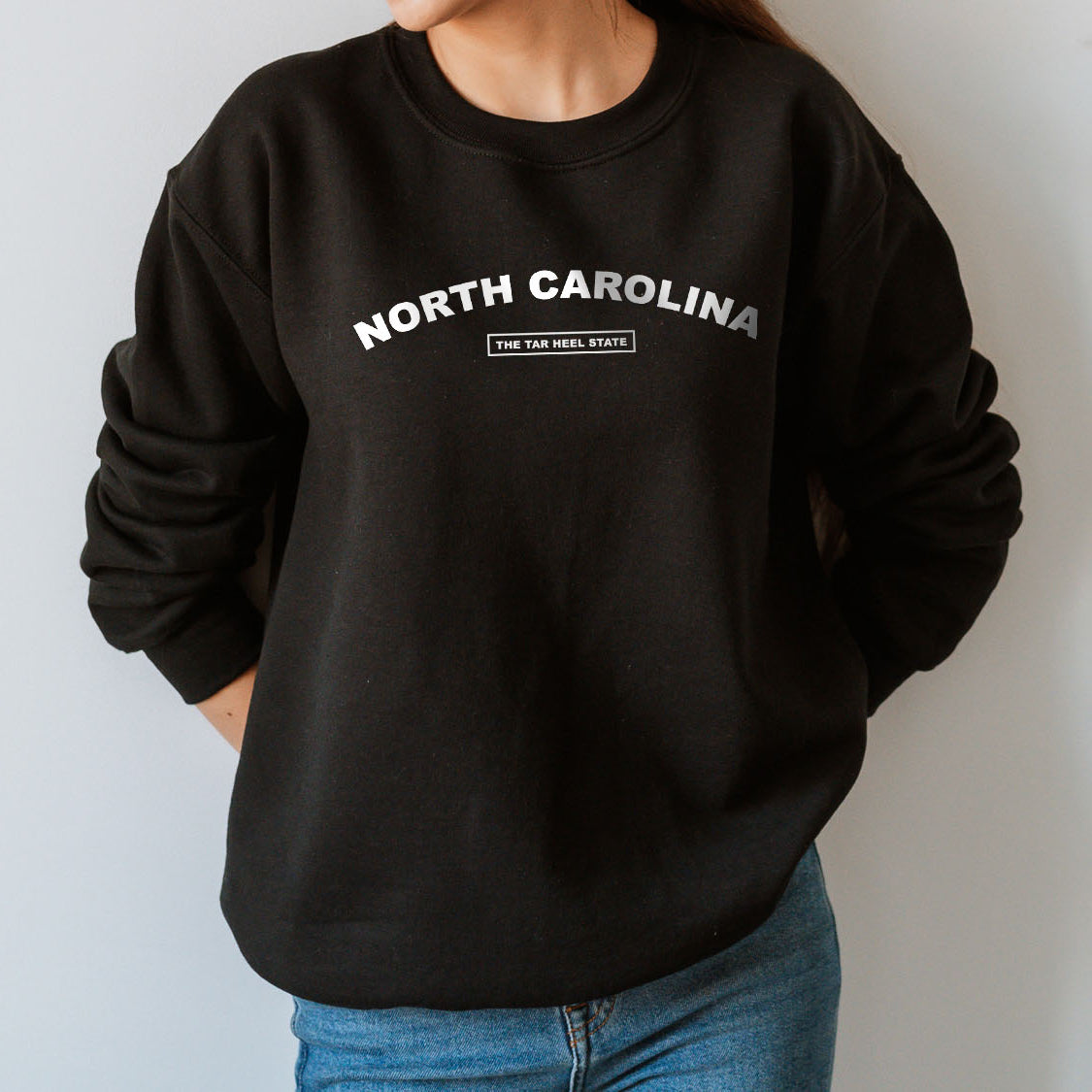 North Carolina The Tar Heel State Sweatshirt - United States Name & Slogan Minimal Design Printed Sweatshirt