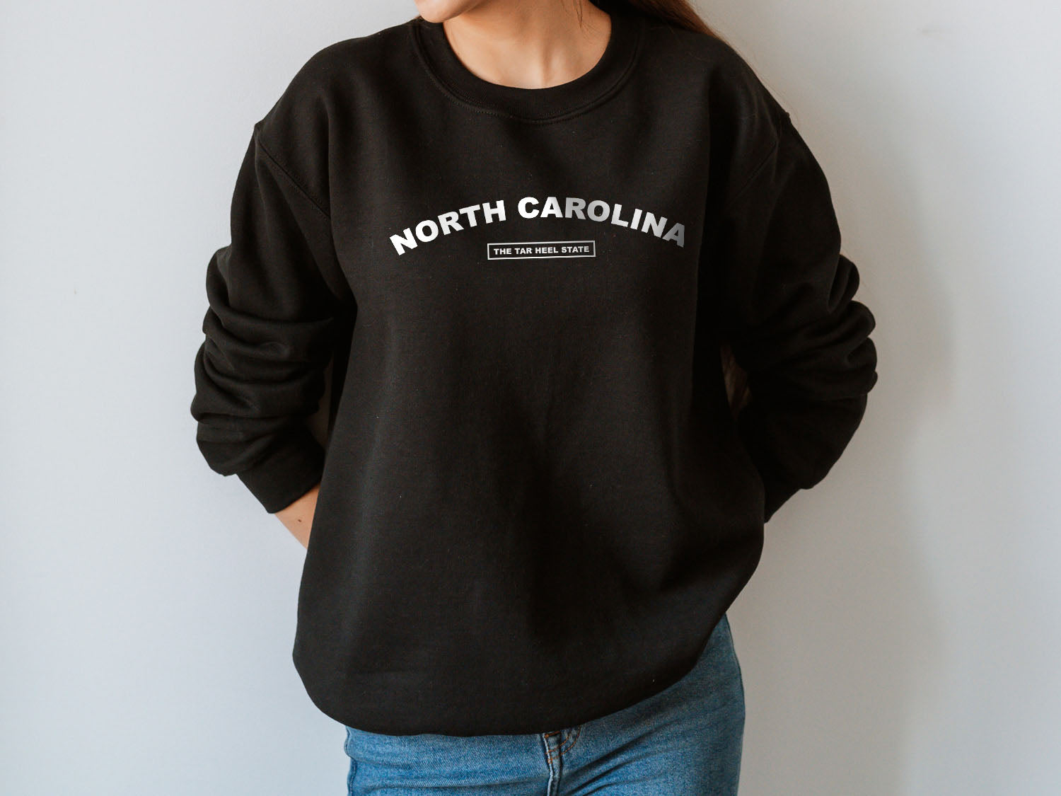 North Carolina The Tar Heel State Sweatshirt - United States Name & Slogan Minimal Design Printed Sweatshirt