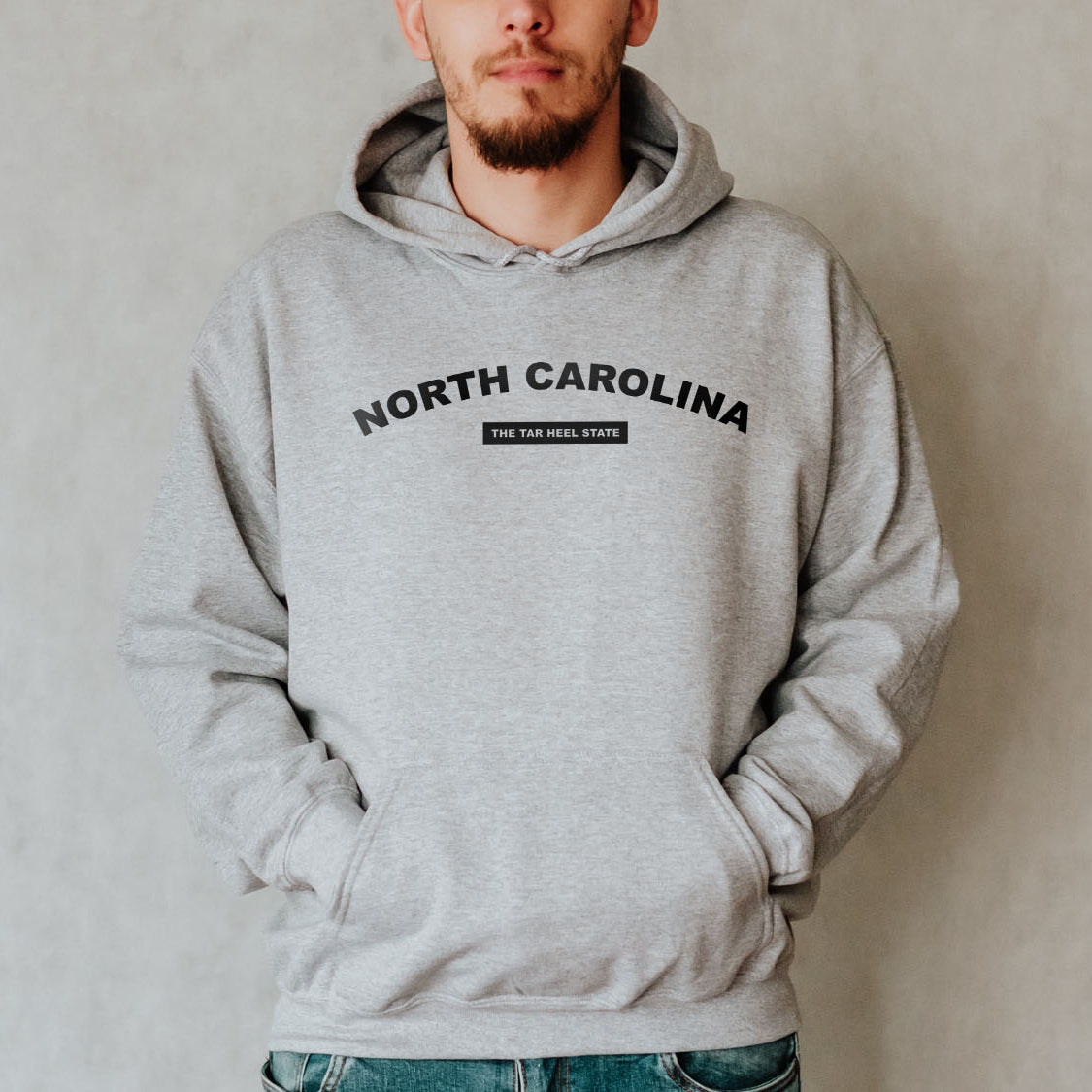 North Carolina The Tar Heel State Hoodie - United States Name & Slogan Minimal Design Printed Hoodie