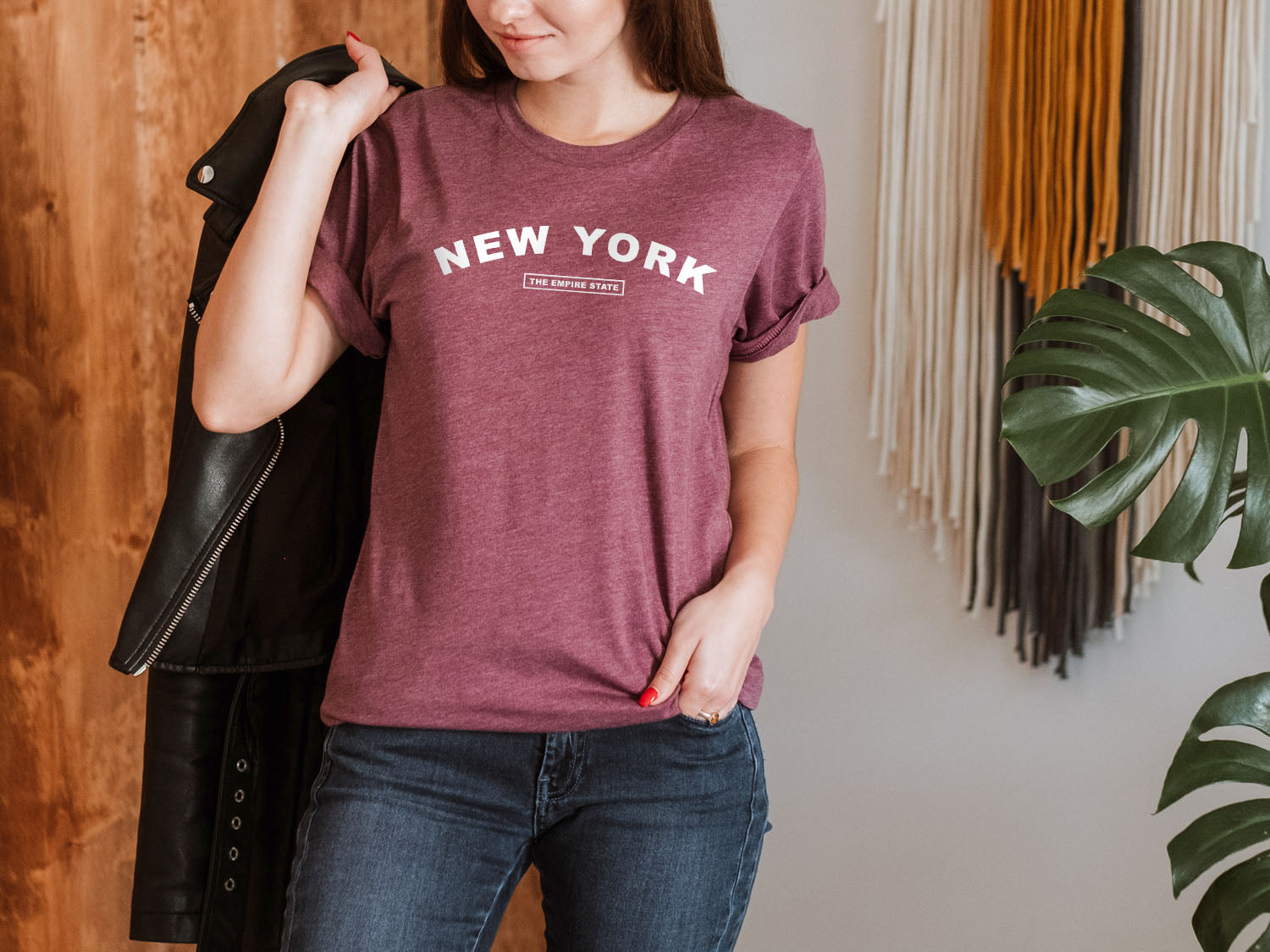 New York The Empire State T-shirt - United States Name & Slogan Minimal Design Printed Tee Shirt