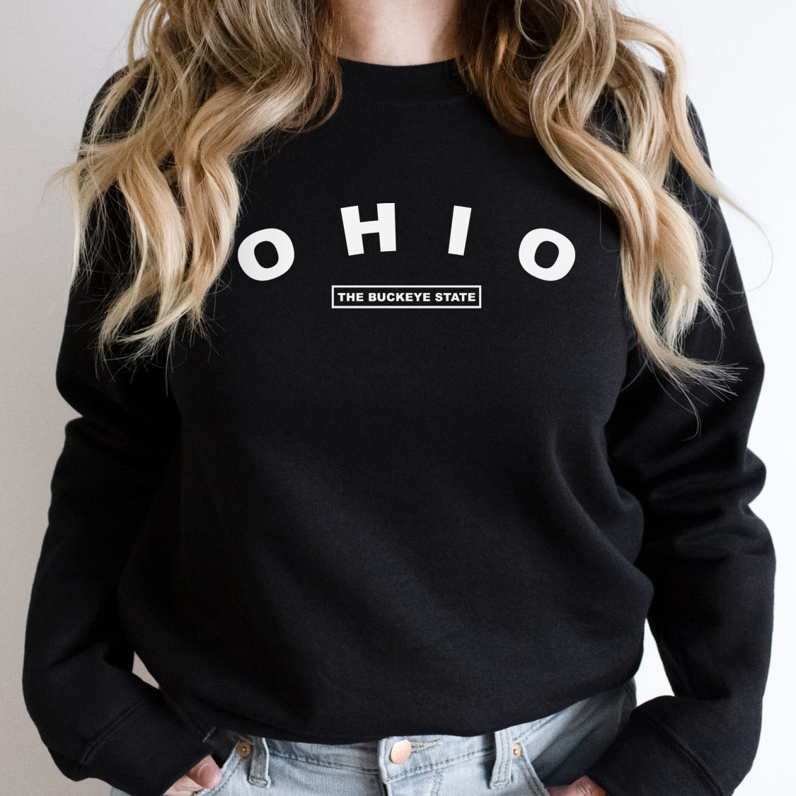 Ohio The Buckeye State Sweatshirt - United States Name & Slogan Minimal Design Printed Sweatshirt