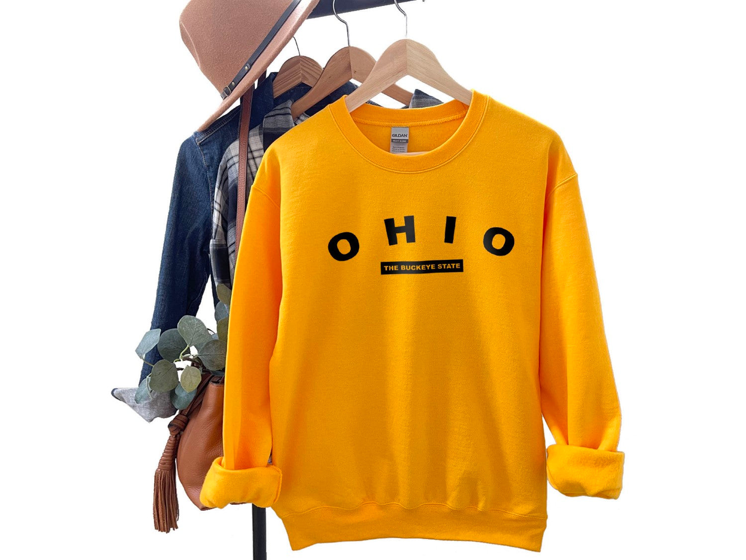 Ohio The Buckeye State Sweatshirt - United States Name & Slogan Minimal Design Printed Sweatshirt