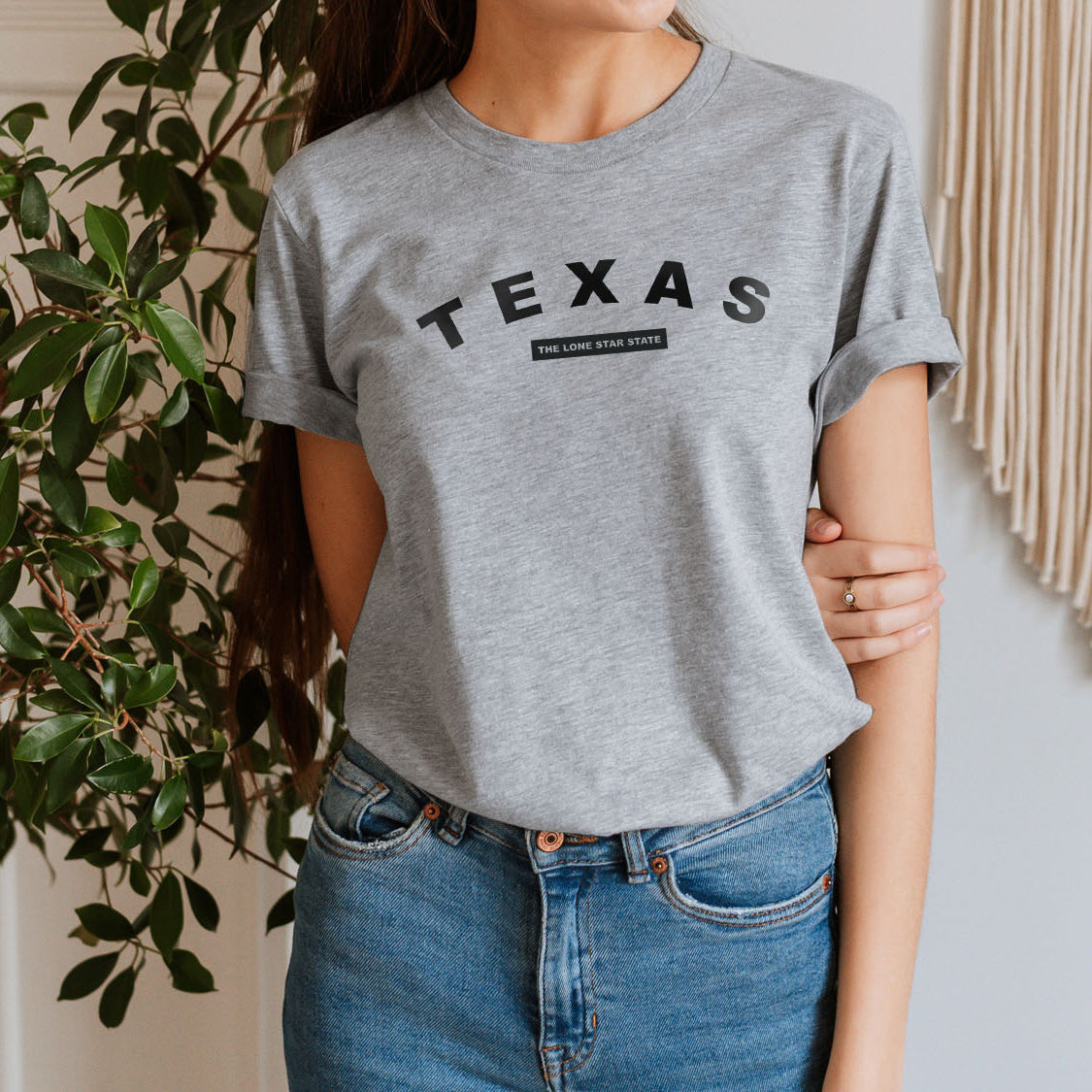 Texas The Lone Star State T-shirt - United States Name & Slogan Minimal Design Printed Tee Shirt