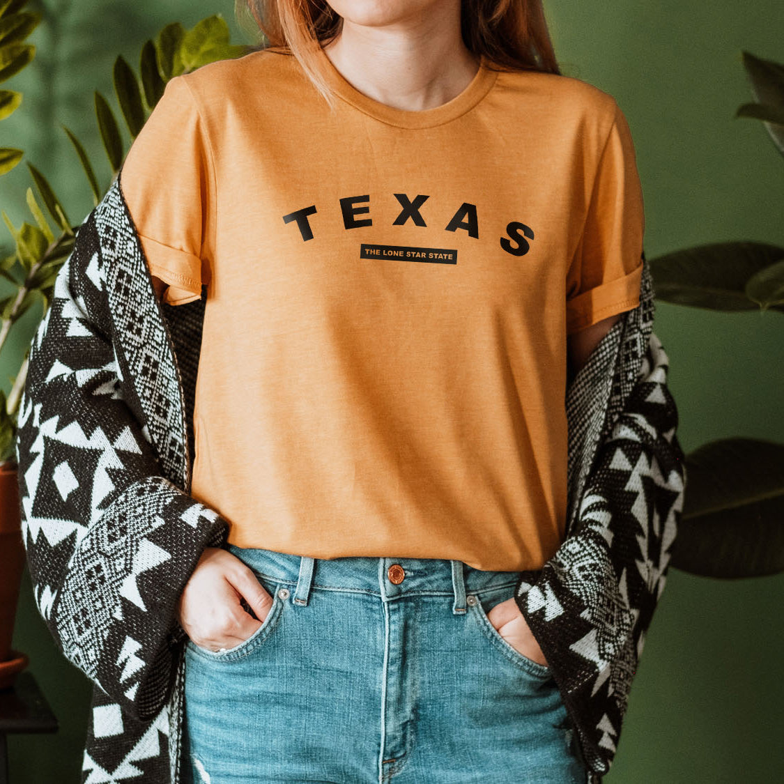 Texas The Lone Star State T-shirt - United States Name & Slogan Minimal Design Printed Tee Shirt