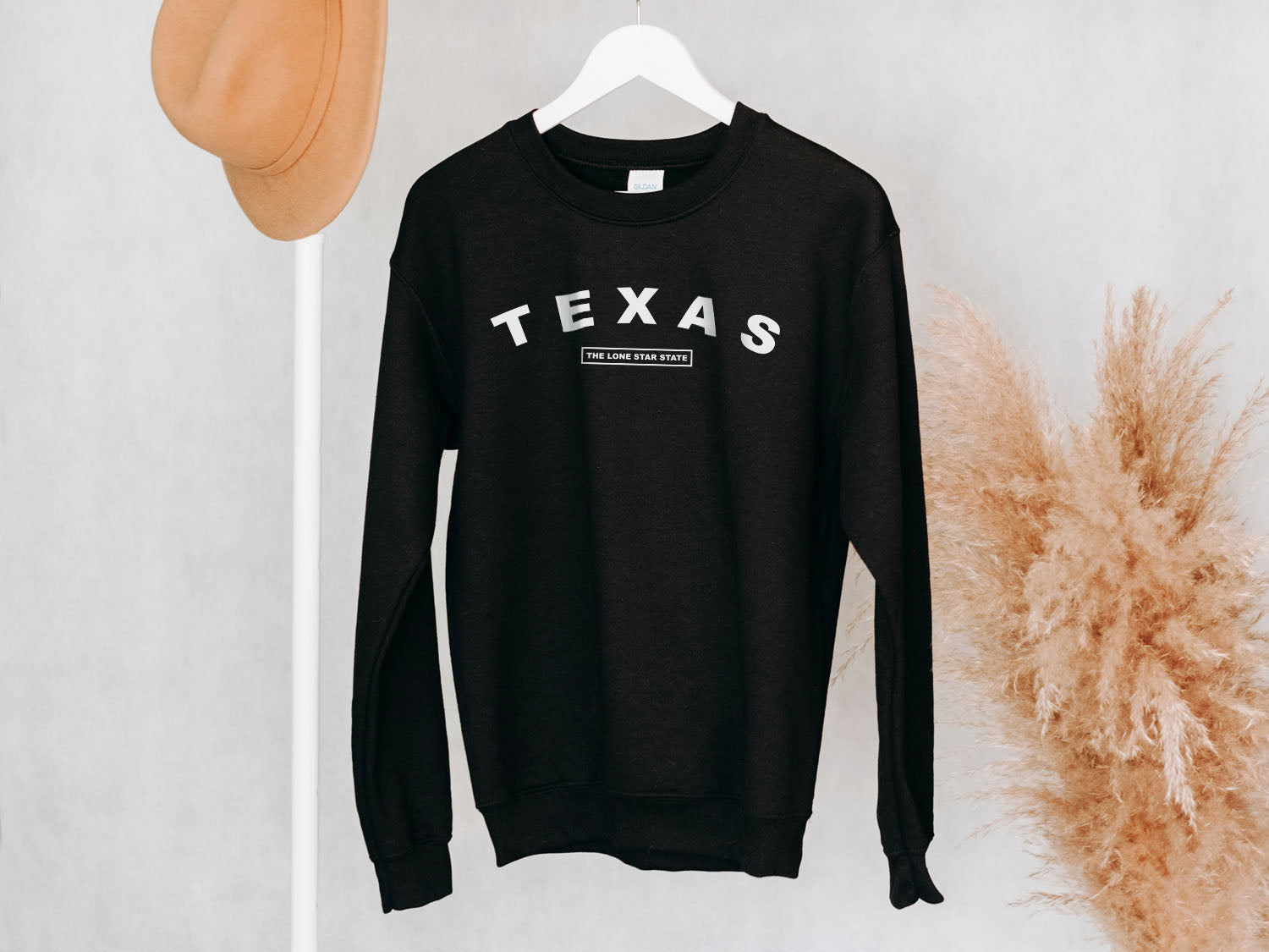 Texas The Lone Star State Sweatshirt - United States Name & Slogan Minimal Design Printed Sweatshirt