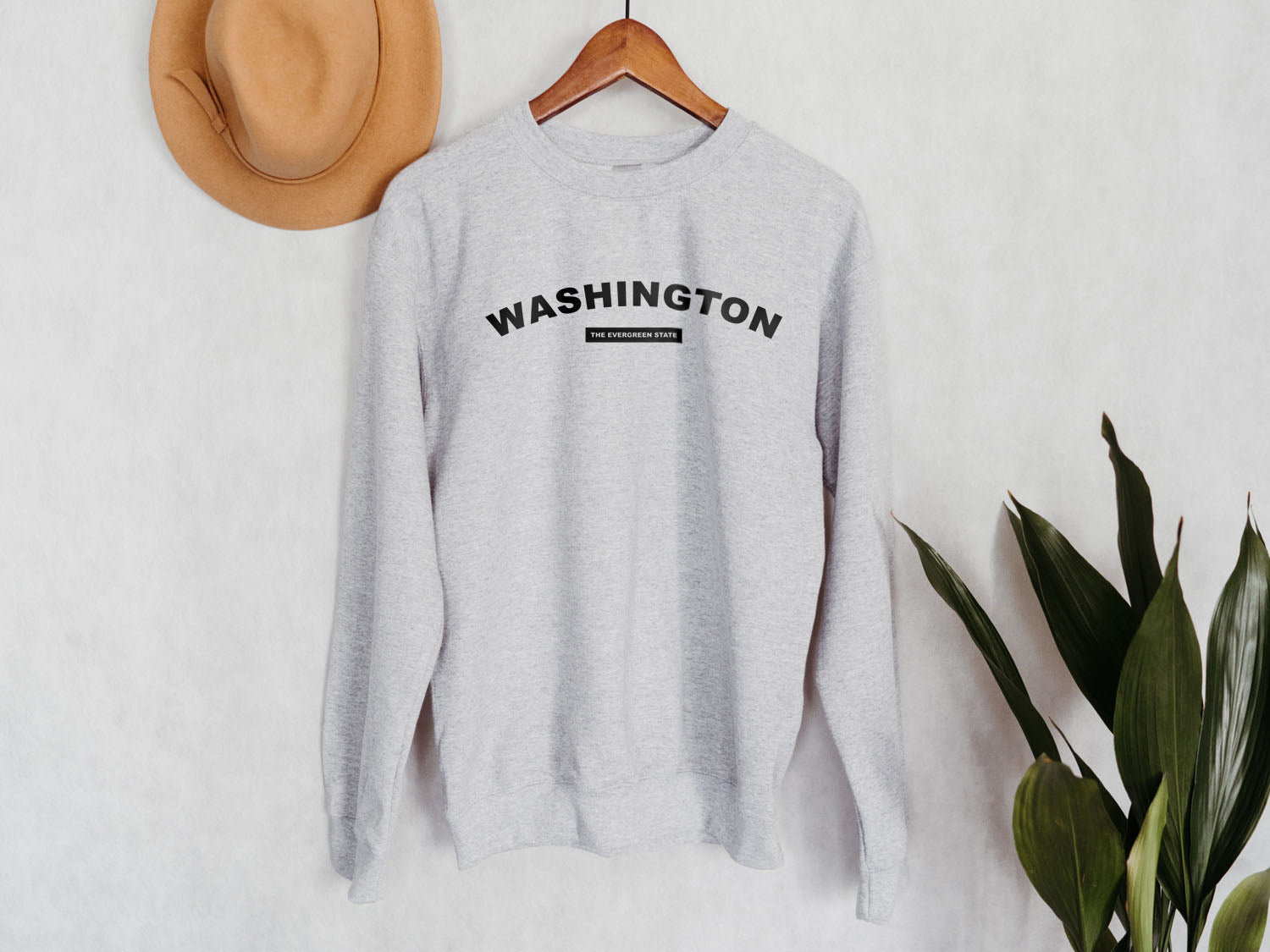 Washington The Evergreen State Sweatshirt - United States Name & Slogan Minimal Design Printed Sweatshirt